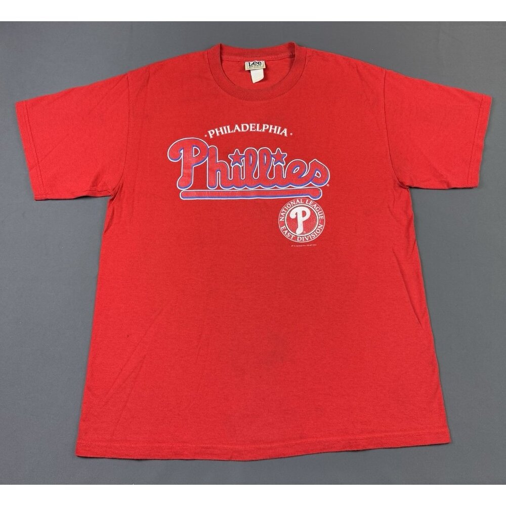 Rare Vintage Y2K Philadelphia Phillies MLB Baseball Lee Sport Large Red T Shirt